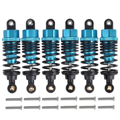 6pcs Metal Oil Shocks (F/R) for Ta-Miya G6-01 6X6 1/18 for Kong-Head/for King Chassis(Blue)