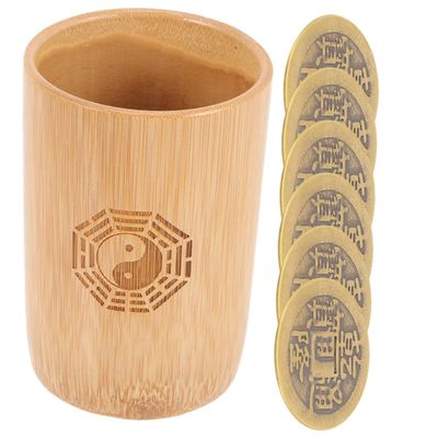 GLSTOY Traditional Chinese Divination Accessories Bamboo Tube Hexagram Tool Fortune Telling Game i Ching
