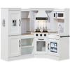 Best Choice Products Pretend Play Corner Kitchen, Ultimate Interactive Wooden Kids Playset w/Lights & Sounds, Ice Maker, Hood - Farmhouse White view 1