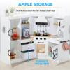 Best Choice Products Pretend Play Corner Kitchen, Ultimate Interactive Wooden Kids Playset w/Lights & Sounds, Ice Maker, Hood - Farmhouse White view 3