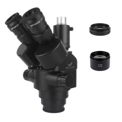 LIUZHENZHEN 7X-45X 3.5X-90X Simul-Focal Trinocular Microscope Zoom Stereo Microscope Head 0.5X 2.0X Auxiliary Objective Lens C-Mount Camera(Wiht 0.5X 165mm)