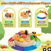 3-in-1 Montessori Wooden Toy for Toddlers 2 3 4 5 Year Old Mushroom Size Matching Game, Magnetic Bird Catching Worms & Rainbow Train Track | Fine Motor Toys for 2-4 Year Old Boys and Girls(30 Pcs view 3