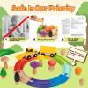 3-in-1 Montessori Wooden Toy for Toddlers 2 3 4 5 Year Old Mushroom Size Matching Game, Magnetic Bird Catching Worms & Rainbow Train Track | Fine Motor Toys for 2-4 Year Old Boys and Girls(30 Pcs view 4