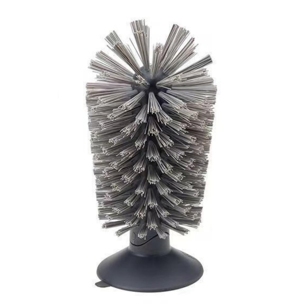 1PCS Glass Cleaning Brush with Suction Cup, Kitchen Bottle and Wine Cup Cleaner, Turtle Brush Turtle Tank Accessories, Grey