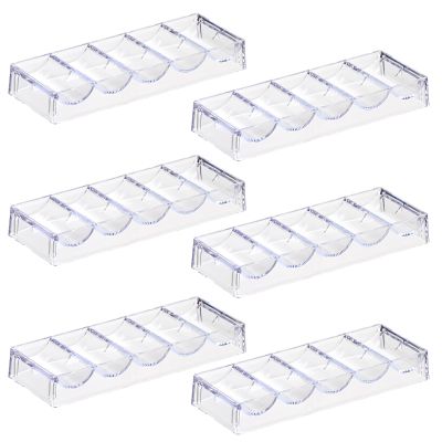 LUOBAO Acrylic Poker Chip Tray Rack- Clear Organizer for 100 Standard Casino Chips-Suitable for Texas Hold'em, Blackjack, Gambling, Poker Clubs, Parties, or Family Casino Nights