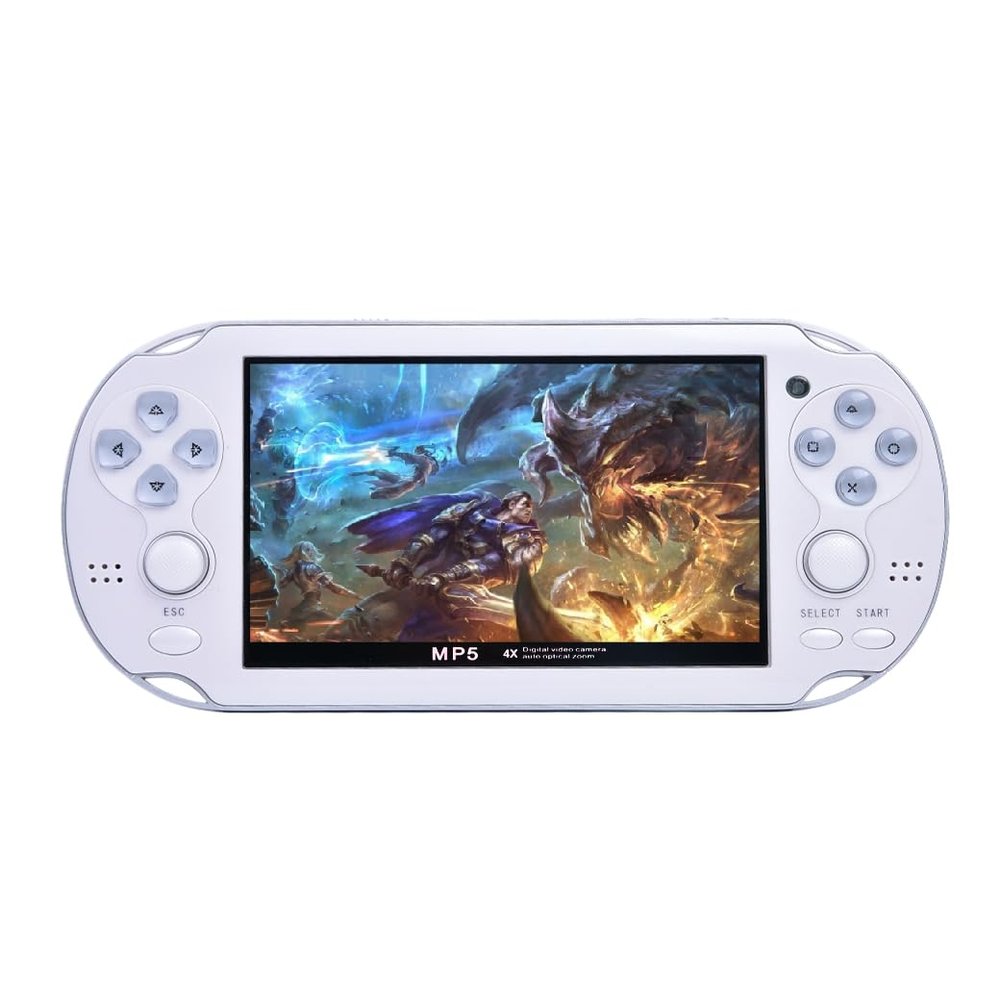 HLF 4.3 inch Retro Video Game Console Build 2200 Games for Multiple Emulators Dual Joystick Ergonomics Appearanc Support Instant Save/Load Portable Console Game Player MP3/4 Gifts (White)