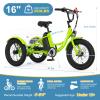 16 Inch Electric Tricycle - 250W 25.2V Fat Tire Electric Tricycle for Kids, 6 Wheels Electric Bike Cruiser Bicycle, Aluminum Frame Motored Trike with Adjustable Seat and Basket view 4