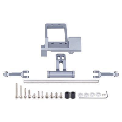 CNC Aluminium BAT Servo Mount with Hydraulic Steering Link for 1/10 RC Crawler Axial SCX10 III Portal Axle LCG Chassis DIY Parts (Titanium)