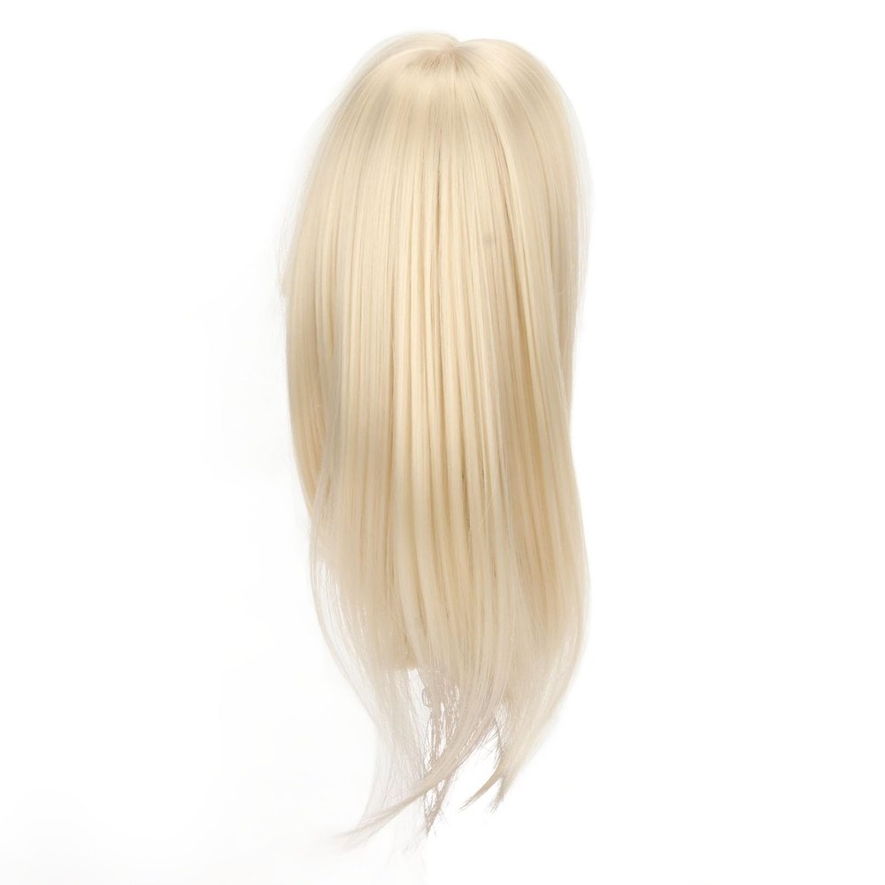 1/6 Ball Jointed Doll Wig for 15 to 17cm Doll Milk Gold Long Hair with Bangs Doll Wig, Exquisite Craftsmanship, 1/6 Doll Wig, Lifelike Wear, High Temperature Silk, Glossy