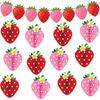 13PCS Strawberry Party Decorations Honeycomb Balls Banner Berry First Birthday Hanging Decor Table Centerpieces view 1