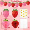 13PCS Strawberry Party Decorations Honeycomb Balls Banner Berry First Birthday Hanging Decor Table Centerpieces view 3