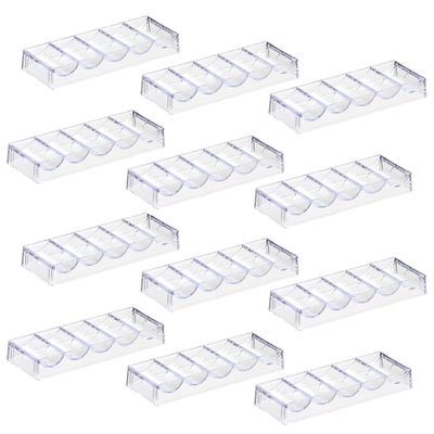 LUOBAO Acrylic Poker Chip Tray Rack- Clear Organizer for 100 Standard Casino Chips-Suitable for Texas Hold'em, Blackjack, Gambling, Poker Clubs, Parties, or Family Casino Nights