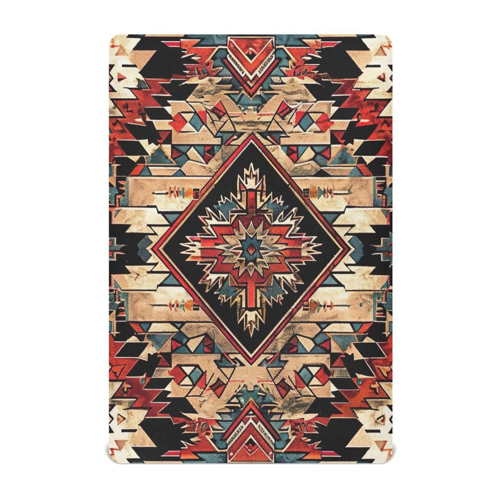 Wajiw Tribal Pattern Crib Sheets for Girls and Boys Soft and Breathable Fitted Crib Sheet for Standard Size Crib and Toddler Mattresses,Neutral Toddler Bed Sheets,27x39In