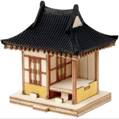 Youngmodeler Mini Tile Roofed House 2 Compartsments, Wooden Creative Model Kits, Detailed Model Kits for Enthusiasts and Collectors 