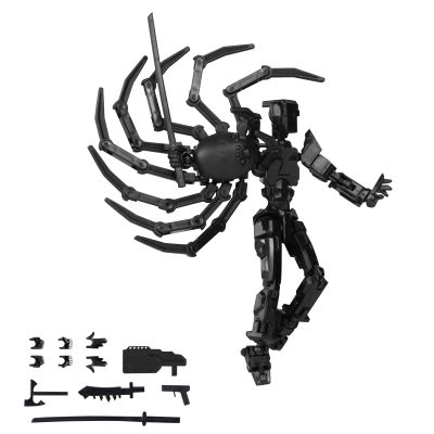 T13 Robot Humanoid Action Figure, Cool 3D Printed Multi-Joint Deformed Humanoid Action Figure with Movable Joints, Perfect for Birthday Gifts (Black)