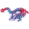 ToySupplyFun 3D Dragon, Ariculated Crystal Dragon,3D Printed Dragon, Flexible Fidget Toy for Festival, Home Decoration, Executive Desk Decorations (Blue Red) view 1