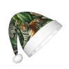 Augenstern Christmas Hat Lion-Zebra-Tropical-Plant Xmas Hat Unisex Santa Hat view 2