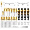 1 Set Metal Chassis Link Rod Tie Rod Mounting Bracket Shock Absorber Kit for MN D90 MN99S for WPL C14 C24 RC Car Upgrade Parts(Golden for WPL) view 1