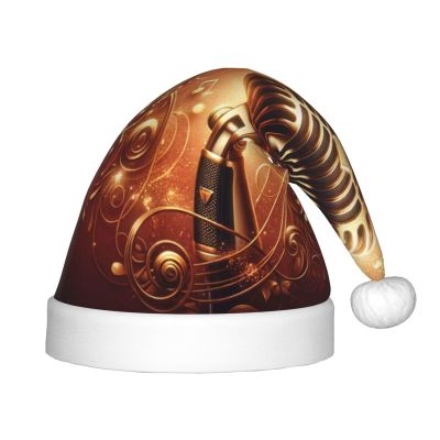 Augenstern Christmas Hat Vintage-Microphone-Musical Xmas Hat Unisex Santa Hat