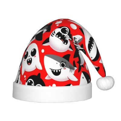 Augenstern Christmas Hat Cute-Cartoon-Shark Xmas Hat Unisex Santa Hat