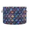 AMmao Purple Dragon Scale Pattern Toys Storage Bin with Cotton Rope Large Capacity Clothes Storage Baskets Laundry Hamper Holiday Ornament Box Organizer for Bedroom Bathroom Nursery view 1