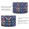 AMmao Purple Dragon Scale Pattern Toys Storage Bin with Cotton Rope Large Capacity Clothes Storage Baskets Laundry Hamper Holiday Ornament Box Organizer for Bedroom Bathroom Nursery view 3