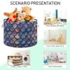 AMmao Purple Dragon Scale Pattern Toys Storage Bin with Cotton Rope Large Capacity Clothes Storage Baskets Laundry Hamper Holiday Ornament Box Organizer for Bedroom Bathroom Nursery view 4
