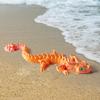 3D Printed Articulated Orange Dragon Toy - Intricate Flexible PLA 3D Dragon Figurine with Movable Joints, Unique Mythical Creature Model, for Collectors view 4