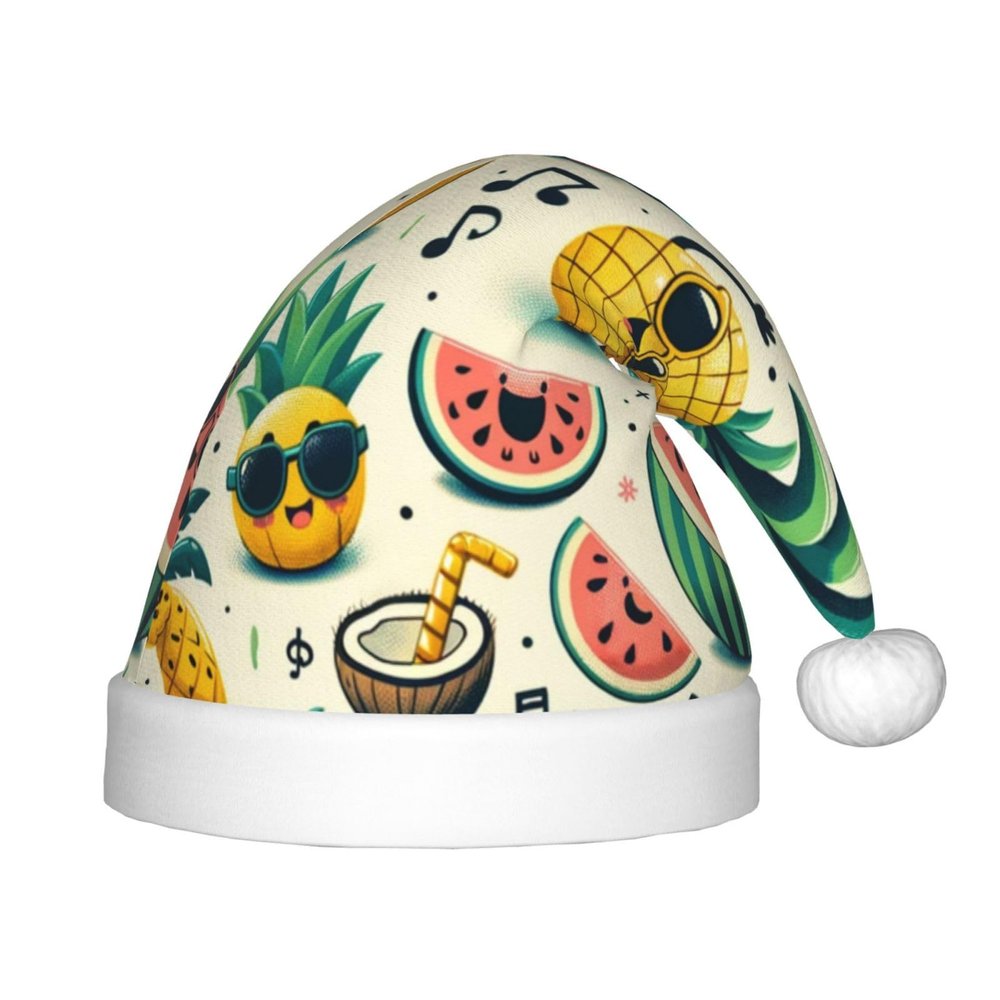 Augenstern Christmas Hat Tropical-Hipster-Fruit-Party Xmas Hat Unisex Santa Hat