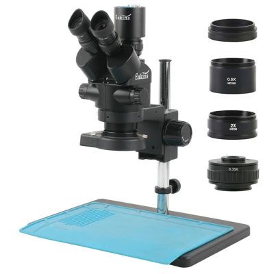 1080P 2K HDMI VGA Type-C C mount video camera 50X 100X 45X Simul-Focal Stereo Trinocular Microscope Phone Soldering PCB Repair(7X-45X-02)