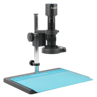 1080P VGA HDMI USB Type-c PC Video Microscope Camera + 180X 300X 200X 500X C Mount Zoomlens 144 LED for Phone CPU Soldering Test(A,180X)