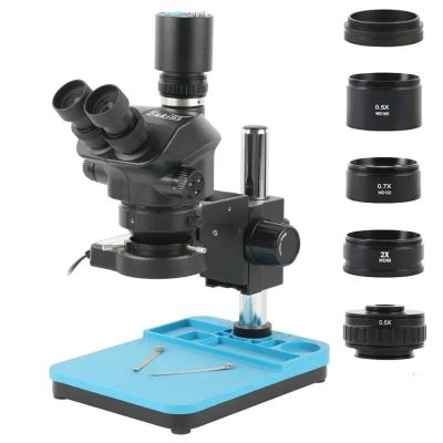 1080P 2K HDMI VGA Type-C C mount video camera 50X 100X 45X Simul-Focal Stereo Trinocular Microscope Phone Soldering PCB Repair(7X-50X-01)