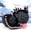 3D Printed Dragon with Dragon Egg, 24" Articulated Black and Pink and Cherry Blossom Dragon , Fidget ADHD Autism Toy, Executive Desk Toy D028-BE-24 view 4