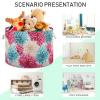Abstract Chrysanthemum Pattern Toys Storage Bin with Cotton Rope Large Capacity Clothes Storage Baskets Laundry Hamper Holiday Ornament Box Organizer for Bedroom Bathroom Nursery view 4