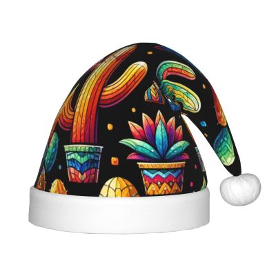 Augenstern Christmas Hat Colorful-Cactus-Plants Xmas Hat Unisex Santa Hat