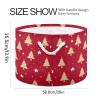 AMmao Cute Christmas Tree Pattern Toys Storage Bin with Cotton Rope Large Capacity Clothes Storage Baskets Laundry Hamper Holiday Ornament Box Organizer for Bedroom Bathroom Nursery view 2