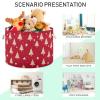 AMmao Cute Christmas Tree Pattern Toys Storage Bin with Cotton Rope Large Capacity Clothes Storage Baskets Laundry Hamper Holiday Ornament Box Organizer for Bedroom Bathroom Nursery view 4