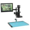 1080P VGA HDMI USB Type-c PC Video Microscope Camera + 180X 300X 200X 500X C Mount Zoomlens 144 LED for Phone CPU Soldering Test(B,200X) view 1