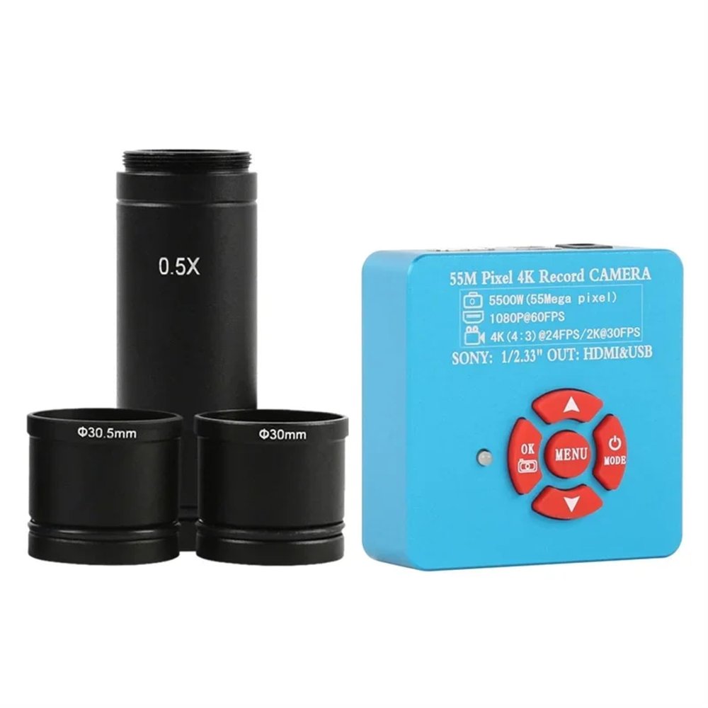 4K 2K 48MP 1080P 55MP HDMI USB Electronic Eyepiece Video Microscope Camera Mounting Size 23.2mm With Ring Adapters 30mm 30.5mm(55MP 2K 4K USB HDMI)