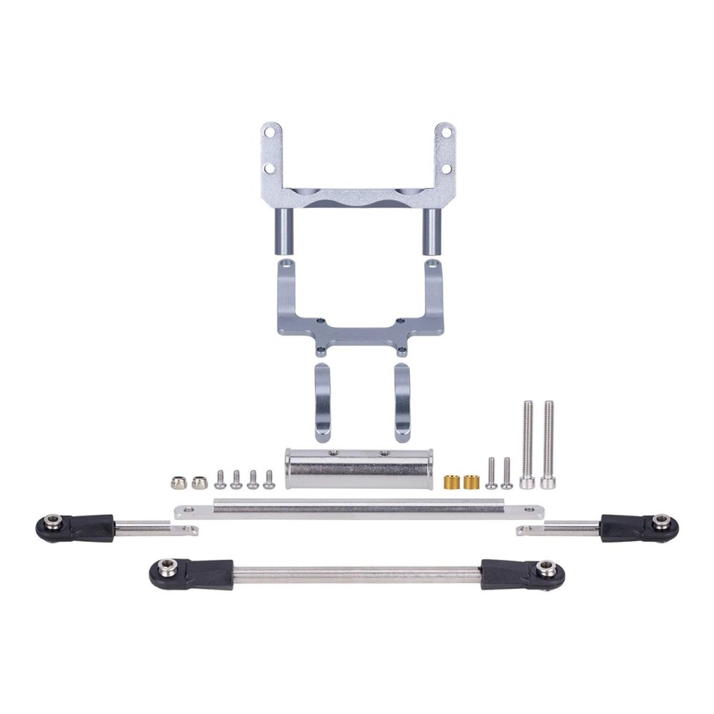 Clxdq-718 Aluminium SOA Servo Mount and Scale Hydraulic Steering Link for 1/10 RC Crawler FIMONDA ROCKJOCK SCX10 II Straight Axle Upgrade (Titanium)