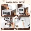 HONEY JOY Corner Play Kitchen, Toddler Wooden Toy Kitchen Set w/Lights, Coffee Maker, Microwave, Sink, Faucet, Little Chef Pretend Play Kids Kitchen Playset for Boys Girls (Coffee) view 3