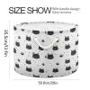 AMmao Black Cat Paw Print Pattern Toys Storage Bin with Cotton Rope Large Capacity Clothes Storage Baskets Laundry Hamper Holiday Ornament Box Organizer for Bedroom Bathroom Nursery view 2