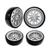 1 Set Rubber Drifting Tires Thin Tire Wheel Kit for WPL D12 D42 RC Truck Road Racing Modification Upgrade Spare Parts(1Set Black) view 4