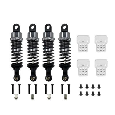 1 Set RC Car Metal Shock Absorber Oil Filled Type with Shock Tower for WPL C14 C24 for MN D90 D91 MN99 99 Adjustable Upgrade Parts(Dark Grey)