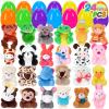 24 PCS Prefilled Easter Eggs with Mini Plush Animals Toys Easter Basket Stuffers/Fillers for Kids Toddlers Plastic Easter Eggs Stuffed Animals Gifts Eggs for Easter Egg Hunt Prizes, Party Favor view 1