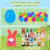 24 PCS Prefilled Easter Eggs with Mini Plush Animals Toys Easter Basket Stuffers/Fillers for Kids Toddlers Plastic Easter Eggs Stuffed Animals Gifts Eggs for Easter Egg Hunt Prizes, Party Favor view 2