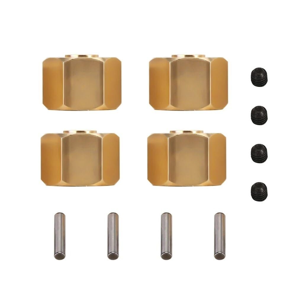 4 Pcs Brass Weighted Wheel Hex Hub 8/9/10MM for 1/10 Rc Crawler Vehicle Axial SCX10 90046 RR10 RGT 86100 MST UTB18 Parts(9mm)