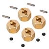 4 Pcs Brass Weighted Wheel Hex Hub 8/9/10MM for 1/10 Rc Crawler Vehicle Axial SCX10 90046 RR10 RGT 86100 MST UTB18 Parts(9mm) view 3