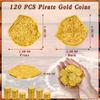 120 PCS Pirate Decorations, 1.38 in Pirate Coins, 0.06 in Spanish Coins Fake Coins Plastic Coins Gold Coins Toys Coins for Kids, Pirate Party Decor Pirate Treasure Game Hunt Party Supplies view 2