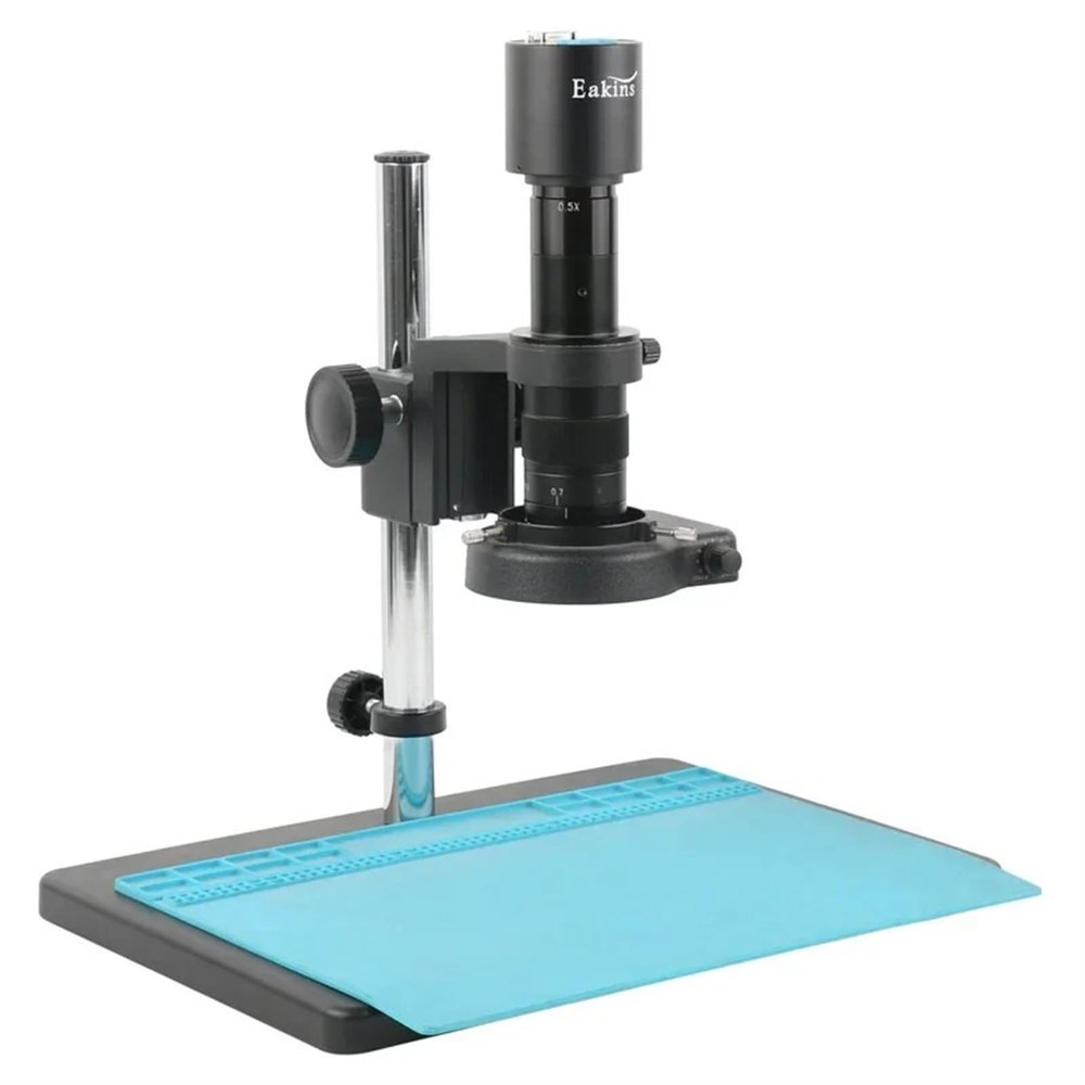 1080P VGA HDMI USB Type-c PC Video Microscope Camera + 180X 300X 200X 500X C Mount Zoomlens 144 LED for Phone CPU Soldering Test(A,200X)